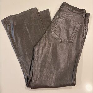 Veronica Beard Shimmering Silver Flare Jeans